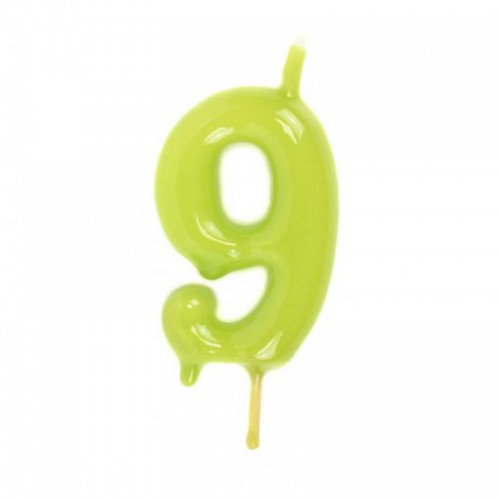 Vela Número 9 Verde Lima